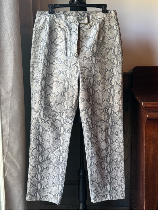Colebrook Pants - Colebrook & Co. Leather Snake Print Straight Leg Pants - Neutral Tones Sz 14